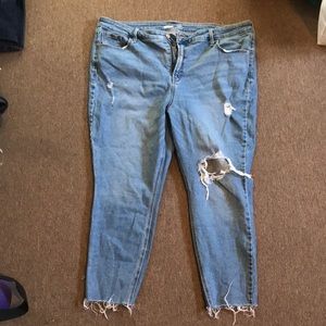Old Navy light wash ripped jeans